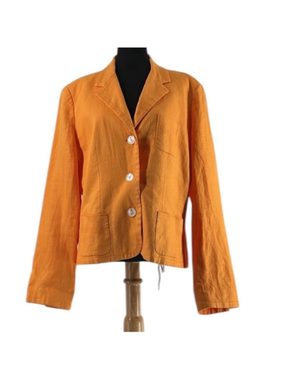 Lauren Ralph Lauren linen blazer orange coat summer vacation sz 16